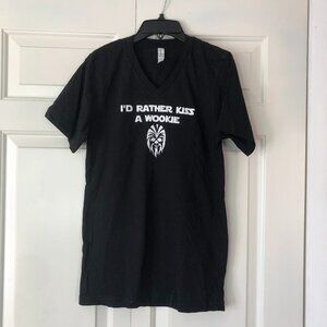 "I’d Rather Kiss a Wookie" Graphic Tee | Black | Bella + Canvas | Size S